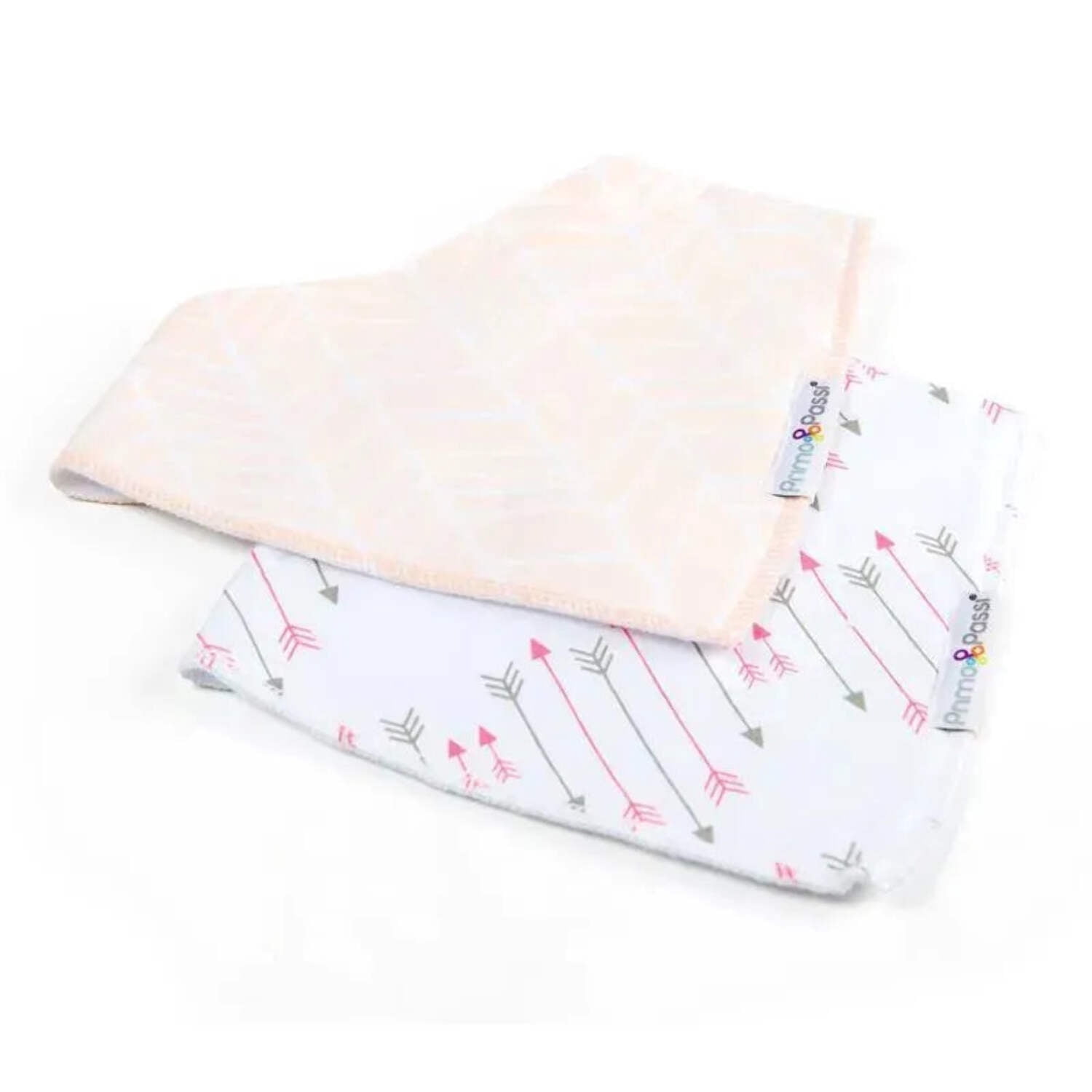 Primo Passi - 2Pk White/Pink Arrows Bandana Bib