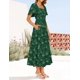 thumbnail image 5 of Vestido ZESICA para mujer, estilo bohemio, floral, midi, verde, talla L, 5 of 7