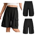 thumbnail image 4 of Haitryli Girls Kids Boys Cargo Shorts Hip-hop Fashion Clothing And Work Pants Gymnastic Trunk Gym Bottoms Black 130-M, 4 of 4
