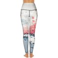 thumbnail image 3 of Marble Texture High Waisted Leggings for Women No See Through Tummy Control Buttery Soft Yoga Pants for Workout Athletic Running, 3 of 6