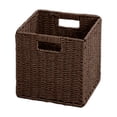 thumbnail image 2 of EGNMCR Organization and Storage Imitation Rattan Woven Foldable Storage Basket Home Clothes Storage Basket Snacks Sundries Storage Storage Boxes Storage Boxes, 2 of 7