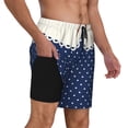 thumbnail image 2 of Daiia Vintage Blue Polka-dot Pattern Mens Swim Trunks Swim Shorts Quick Dry Swim Shorts with Mesh Lining Pockets-X-Large, 2 of 6