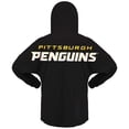 thumbnail image 3 of Women's Fanatics Black Pittsburgh Penguins Jersey Lace-Up V-Neck Long Sleeve Hoodie T-Shirt, 3 of 3