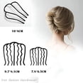 thumbnail image 4 of VANIDO 4 Piece Hair Fork Clip Metal Hair Side Combs U Shape Teeth Alloy Hair Clip Hair Pin Stick for Updo Bun Women Hair Styling Tool Accessories, Black, 4 of 4