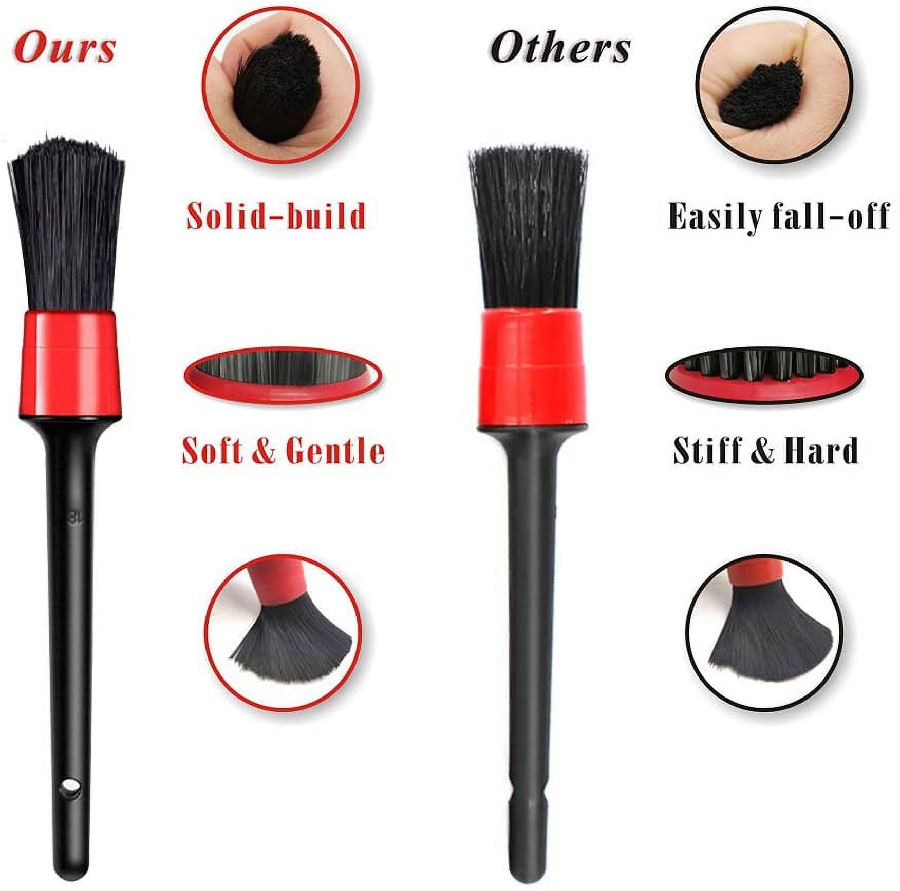 PENGXIANG 7 Pcs Car Wheel Brush Set, Car Detailing Kit, 17inch Long Soft Wheel Brush,Car Detail Brush for Automotive Cleaning Wheels, Dashboard, Interior, Exterior, Leather, Air Vents, Emblems