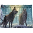thumbnail image 2 of Wolf Under Winter Snow Half Window Tier Curtains 36 Inch Blackout Thermal Insulating Kitchen Linen Tier Curtains for Kitchen, Bathroom, Cafe Home Decor, 2 of 7