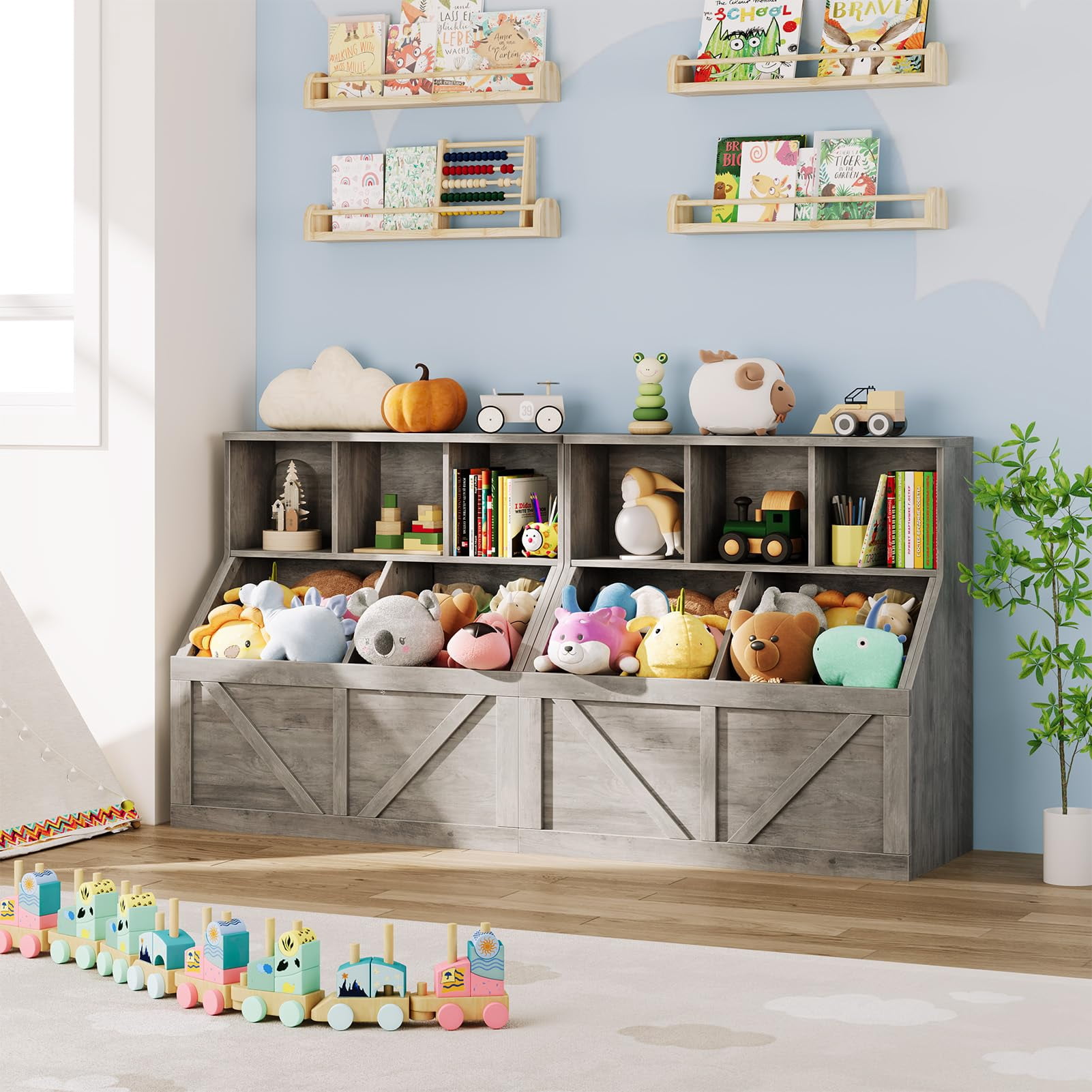 Yeshouse Versatile Kids Toy Storage Organizer - Safe & Stable Cabinet with Flexible Use for Playroom, Bedroom, and Nursery - Ideal Gift for Toddlers and Children, Easy Assembly