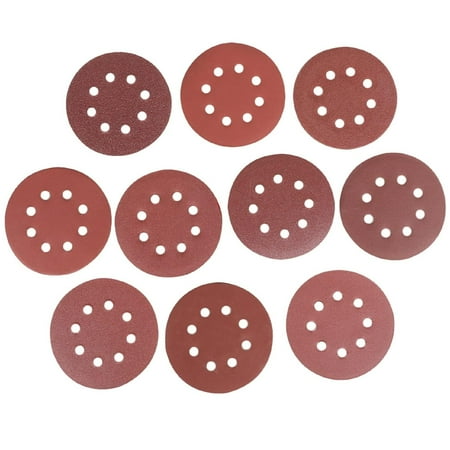 

5 Inch 8 Hole Hook and Loop Aluminum Sanding Discs Kit 180 Piece Including 60/80/100/120/150/180/240/320/400/600 Grit Used for Random Orbital Sander
