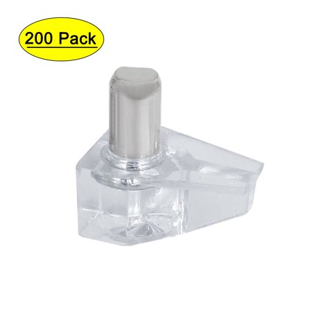 

5mm Dia. Pin Plastic Shelf Support Peg Stud Clear 200PCS for Cupboard Cabinet