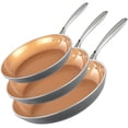 thumbnail image 1 of Gotham Steel Frying Pan Set, 3 Piece Nonstick Ceramic Copper Fry Pans Set, 20cm,25.5cm,30.5cm, 1 of 6