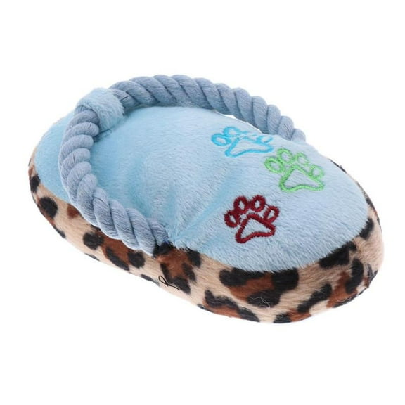 Cute Shoe Shape Pet Dog Puppy Chewing Squeaker Plush Sound Dog Play Toy Blue