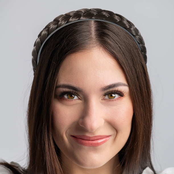 Diadema Pelo Mujer Diadema Negra Natural Diadema Trenzada Con Dientes - Pelo Sintético Natural Para Mujeres Y Niñas (Negro) Pelo Sintético Japonés Diademas Trenzadas