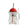 thumbnail image 2 of Eespoir Mouse Straw Glass Straw Glass Cup, Animal Theme Cup, Creative Drinkware, For Home Use Gatherings, Whimsical Design(B), 2 of 2