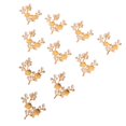 thumbnail image 1 of KLKCMS 10 Pieces Pearls Leaf Charms Pendant Alloy Jewelry Making Craft Gold A32, 1 of 9