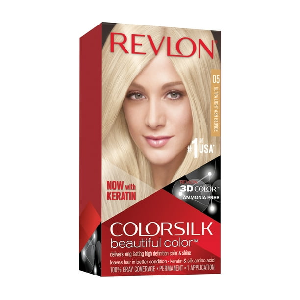 Revlon ColorSilk Beautiful Permanent Hair Color, 05 Ultra Light Ash Blonde,  1 Count - Walmart.com