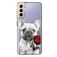 thumbnail image 1 of MUNDAZE Samsung Galaxy S22 French Bulldog Red Rose Pencil Drawing Double Layer Phone Case Cover, 1 of 5