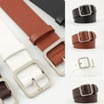 thumbnail image 5 of Ceinture Femme Classique Mode Uni Cuir Véritable Ceinture Grand Sangle Ceintures, 5 of 5