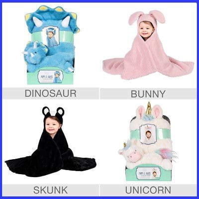 animal hugs collection hooded blanket with plush