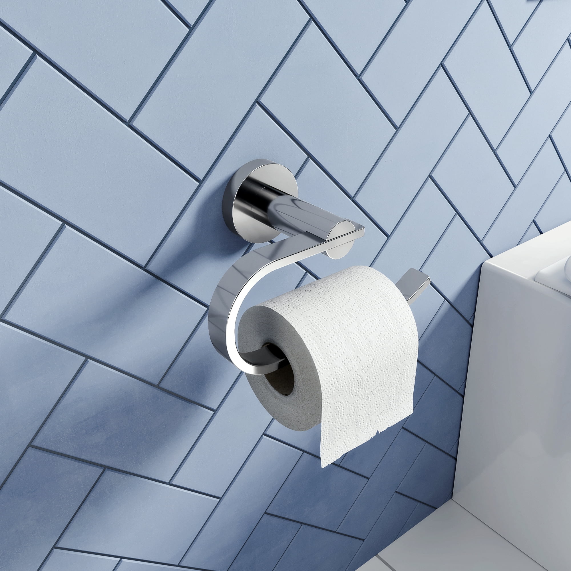 Croydex Metra Flexi Fix  Wall-Mounted Toilet Paper Holder in Chrome