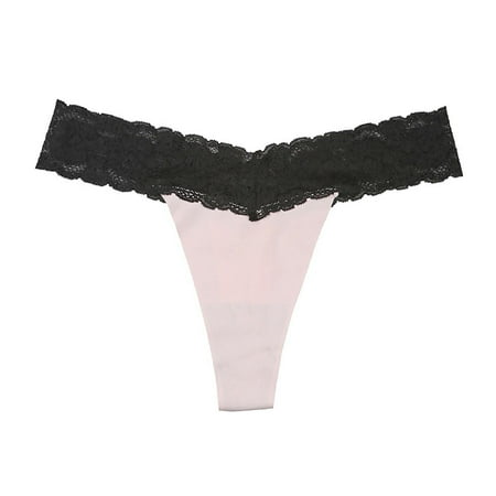 

Lace Thong for Women T Back Low Waist Ice Silk Underwear Cheeky Panty Stretch Underpants Seamless Bikini Brief