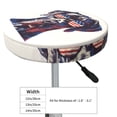 thumbnail image 4 of Round Bar Stool Seat Covers, Patriotic Dog American Flag Elastic Round Chair Cover Stool Seat Slipcover Bar Stool Cushions Round Pad for 12-14 inch, 4 of 7