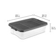 thumbnail image 2 of Sterilite 38 L Stacker Box, Durable Clear Underbed Plastic Storage Bin with Latch Lid, Dark Gray, 2 of 9