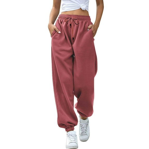 Lixiuxyad Loose Casual Pants Women's Bottom Sweatpants Joggers Pants Workout High Waisted Yoga Pants With Pockets Multicolor