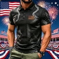 thumbnail image 2 of CHENge Golf Polos for Men Patriotic American Flag Stretch Quick Dry Short Sleeve Performance Casual Polo Shirts for 4th of July,S, 2 of 5