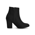 thumbnail image 3 of BLISSFUL STEP Women's Side Zipper Block Heel Ankle Boots Black 5.5, 3 of 8