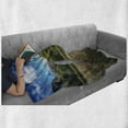 thumbnail image 6 of Hobbits Soft Flannel Fleece Throw Blanket, Rustic Wooden Sign in Hobbit Land East West Movie Set New Zealand the Shire, Cozy Plush for Indoor and Outdoor Use, 60" x 80", Green Brown, by Ambesonne, 6 of 6