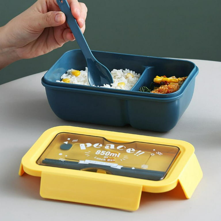 1pc Rectangular Microwavable Lunch Box With Dividers, Portable  Japanese-style Plastic Bento Box With Lid And Fresh-keeping Function For  Students & Office Workers