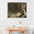 thumbnail image 2 of Vintage Easter Bunny Canvas Art - Rustic Farmhouse Decor, Framed Spring Rabbit Painting for Living Room & Bedroom, 2 of 6