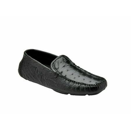 

Belvedere Luis Black Casual Shoes Ostrich Quill Slip On Driver 33622