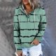 thumbnail image 1 of ICHUANYI Clearance Women's Fashion Printed Pocket Long Sleeve Blouse Casual Tops Sweatershirt Button Hoodies(Green, XL) ICHUANYI WER2023081200737, 1 of 6