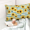 thumbnail image 4 of Kdxio Cotton Pillow Cases 16"x24" Pillowcases,Soft and Breathable Bedroom Pillow Cases-Blue White Striped Sunflower A-No Pillow Core, 4 of 5
