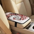 thumbnail image 4 of Xixirimido Leather Seat Cover Front Seats Only, Universal Fit Auto Front Seat Covers for Sedan Van SUV Truck 5 Pcs Set with Seatbelt Covers & Center Console Cover, Horse Peony Flower, 4 of 8