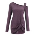 thumbnail image 5 of Beach Vacation Clothes for Women, Women Blouses, Stylish Women's Cold Shoulder Tops Long Sleeve Casual Blouse Knot Detail Tunic for Effortless Fashion, 5 of 6