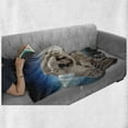 thumbnail image 6 of Outer Space Soft Flannel Fleece Blanket, Cosmonaut Crew in Universe Astronomy Atmosphere Astral Journey Inspired Image, Cozy Plush for Indoor and Outdoor Use, 70" x 90", Blue Beige, by Ambesonne, 6 of 6