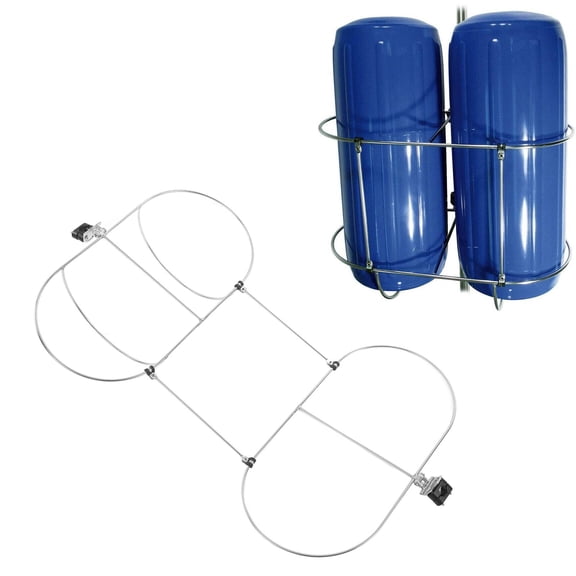 Elowen Boat Rack Double Rack, Boat Fenders Holder Rack Foldable 304 Stainless Steel for 7/8in To 1in Rail for Marine