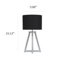 thumbnail image 4 of Simple Designs Interlocked Triangular Gray Wood Table Lamp with Black Fabric Shade, 4 of 4