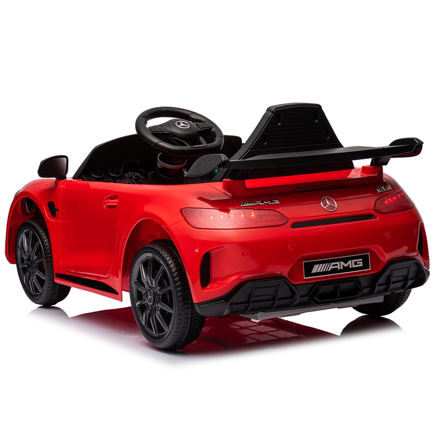 CIPACHO Licensed Mercedes-Benz AMG GTR Dual drive 12V Powered Ride Ons Sports Car with 2.4G Remote Control, Red