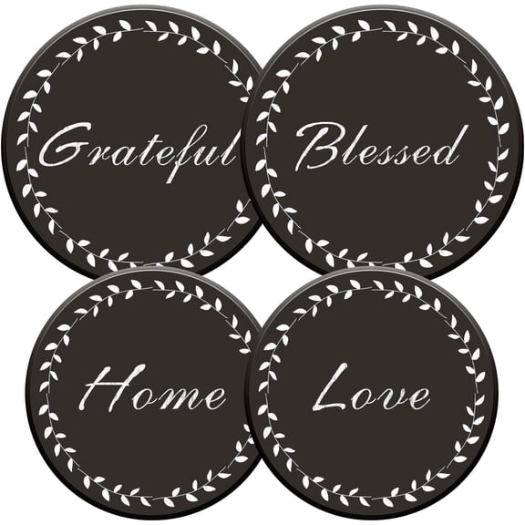 Stylish Burner Covers Set of 4 for Range Accessories, Gratitudes Chalkboard Metal Stove Burner Cover for Expanding Counter Space Stovetop Decor, Burner Covers for Electric Stove