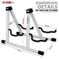 thumbnail image 3 of 5 CORE Guitar Stand 2 In 1 Electric Acoustic Bass Banjo Stand Strong Metal Double A-Frame Folding Guitar Holder with Padded Foam Sleeves White - GSS 2N1 WH, 3 of 10