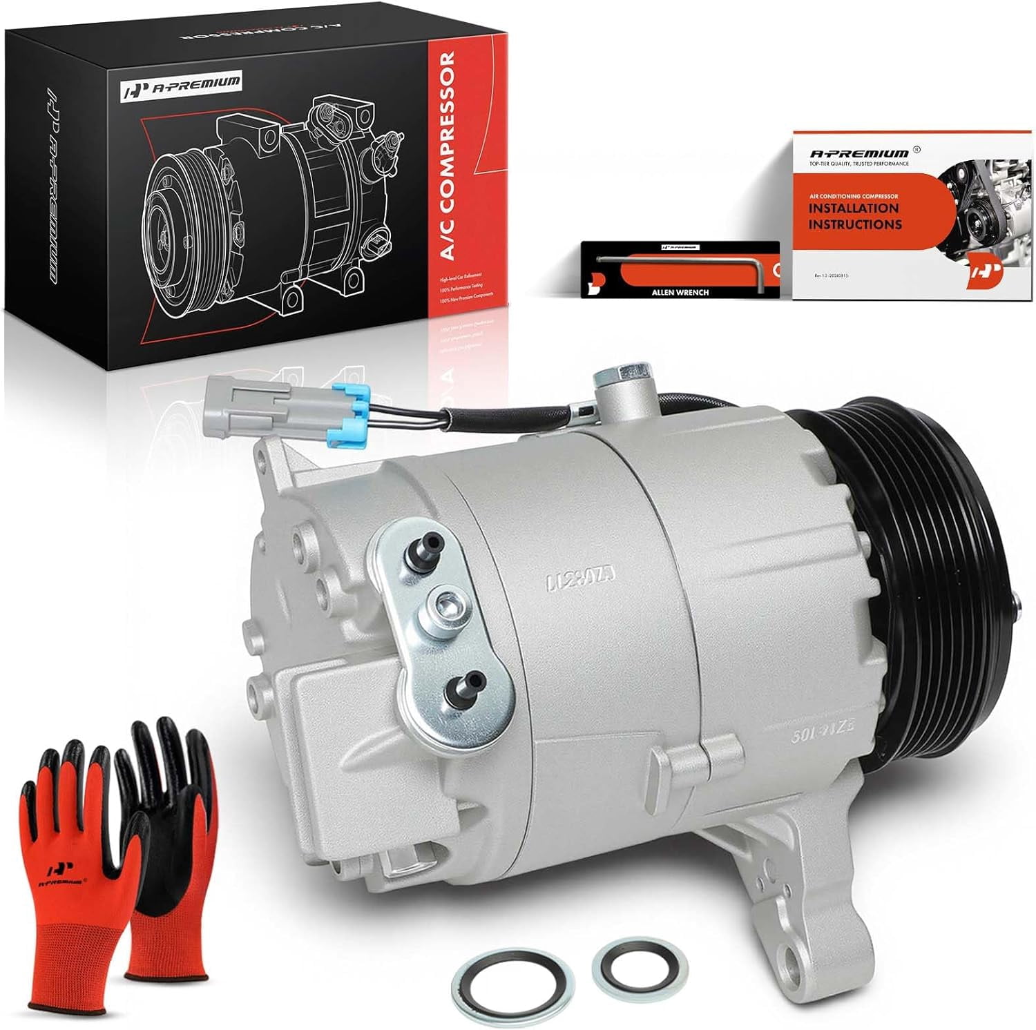 A-Premium AC Compressor with Clutch Compatible with Chevrolet Impala 2006-2011 Malibu 2006 Monte Carlo Pontiac G6 V6 3.5L 3.9L