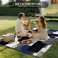 thumbnail image 4 of Navy Blue Black Geometric Outdoor Rug for Patio/Deck/Porch, Non-Slip Large Area Rug 5 x 7 Ft, Modern Abstract Art Block Indoor Outdoor Rugs Washable Area Rugs, Reversible Camping Rug Carpet Runner, 4 of 8
