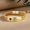 thumbnail image 3 of Custom Emergency Medical Alert Bracelet - Free Engraving, Ships Next Day, Non-Tarnish Titanium Steel, Size 7.5-9.5 inches, Medical ID Bracelet for Men & Women, Durable & Comfortable, 3 of 18
