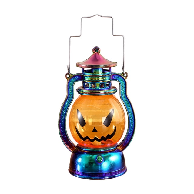 Battery Powered Halloween Night Light – Small Round Electronic Candle with Flame-Simulating Warm Light, 4.92 in x 2.75 in, Plastic, Uses 3 Button Batteries