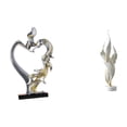thumbnail image 1 of Escultura de plumas de pareja besándose, estatua moderna de resina coleccionable, artesanía, adorno de escritorio para dormitorio, boda, estantería, a, 1 of 8