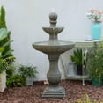 thumbnail image 5 of 45.3" High Large Traditional Italian Indoor Outdoor Decor Faux Stone Floor Fountain Waterfall 2-Tier Standing Basin Water Feature for Outside Garden Patio Yard Backyard Porch, 5 of 8