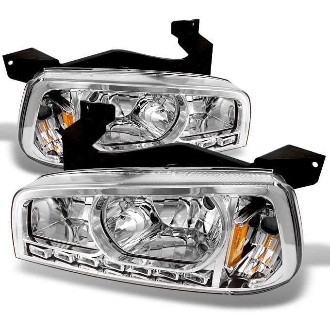 Fit 06-10 Dodge Charger Black Replacement 1 Piece LED Headlights Corner Lamps 